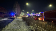 В Астане произошел крупный пожар в трехэтажном здании общежития