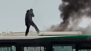 Автобус снова загорелся в Астане