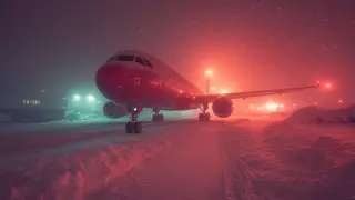 Сильный снегопад парализовал работу аэропорта Алматы