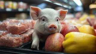 Поросенок и просрочка - казахстанские активисты устроили акцию в супермаркете