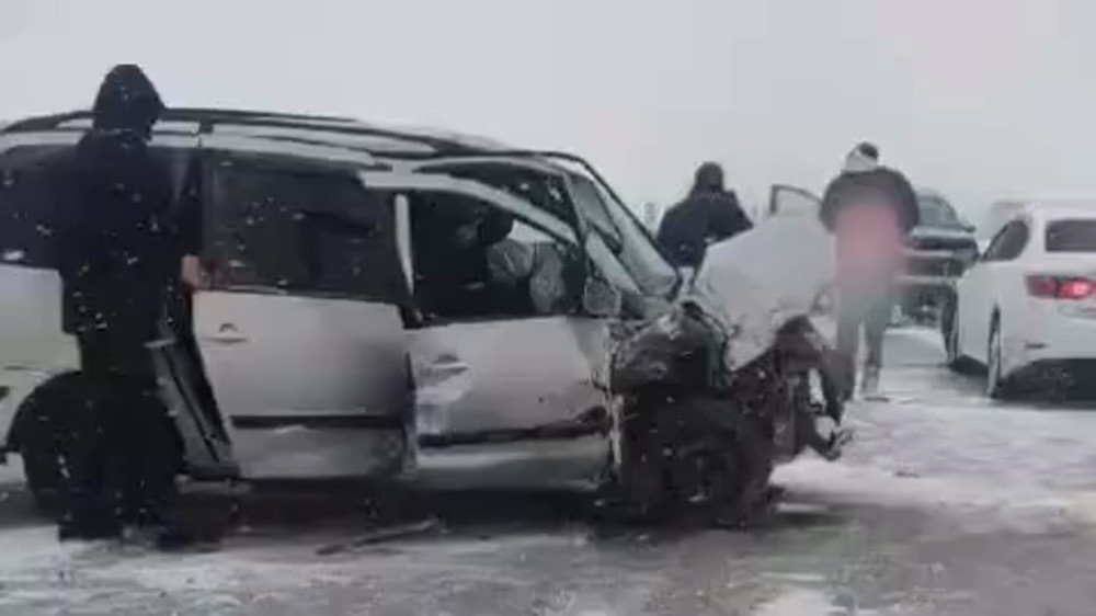 Массовое ДТП произошло в Акмолинской области: видео