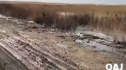 На границе с Россией затопило участок дороги