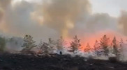 Нацпарк горит в Баянаульском районе: видео
