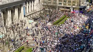 Тысячи американцев вышли на улицы, протестуя против политики Трампа