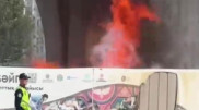 Пламя на стройке LRT сняли на видео в Астане