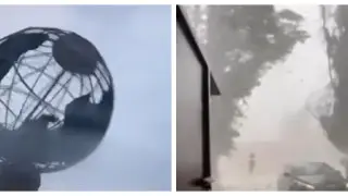 Перебои с электричеством и снесенный глобус в Грозном: непогода бушует на Кавказе