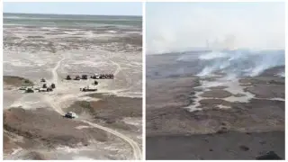 Спасатели локализовали пожар на территории природного резервата в Атырауской области