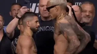 Топурия и Оливейра встретились на финальной дуэли взглядов перед титульным боем UFC 317