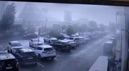 Ураган в Астане: плита рухнула на авто