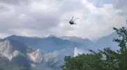 Пожар в Аксайском ущелье: к тушению подключили вертолёт Ми-8