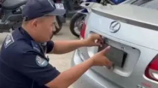 Госномер-перевертыш обнаружили на Lexus в Актюбинской области