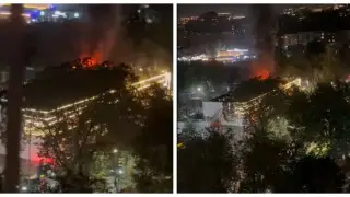 В центре Алматы загорелось кафе “Базилик“