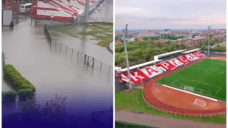 Стадион в Казахстане затопило после реконструкции за миллиарды