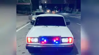 Король дороги без номеров: в Туркестанской области задержали ВАЗ с мигалками