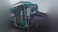 Автобус врезался в остановку и сбил пешехода в Алматы