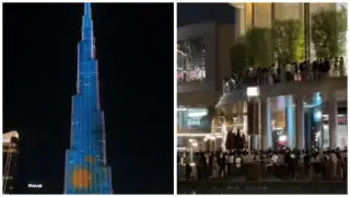 “Бурдж-Халифу“ снова украсили изображением флага Казахстана