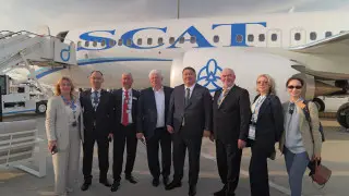 На выставке в Дубае впервые представили самолёт казахстанского перевозчика