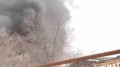 Сильный пожар в Есике попал на видео