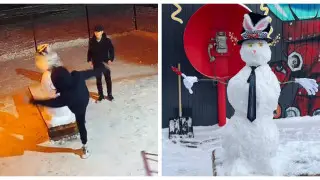 Хулиганы “обезглавили“ снеговика на популярном туристическом объекте в Актау