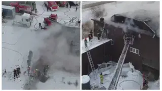 В Петропавловске загорелся мельничный комплекс