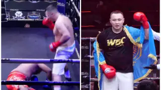 Чемпион Азии из Казахстана выиграл бой нокаутом во втором раунде