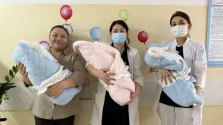 Тройняшки появились на свет в больнице Шымкента
