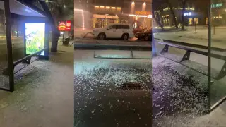 Мужчина разгромил остановку в Алматы и попал на видео