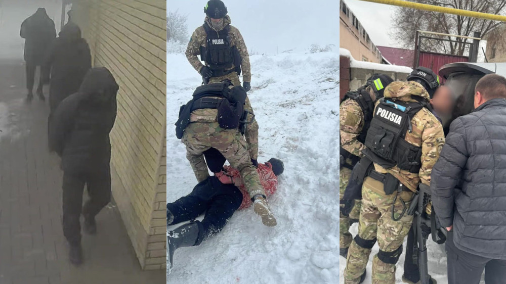 Вооружённые грабители попали на видео в Алматы