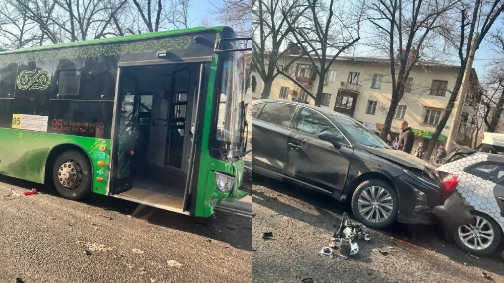 Массовое ДТП с автобусом в центре Алматы: полиция раскрыла детали