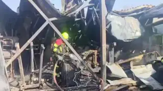 Крупный пожар в Алматы: горела СТО с электромобилями