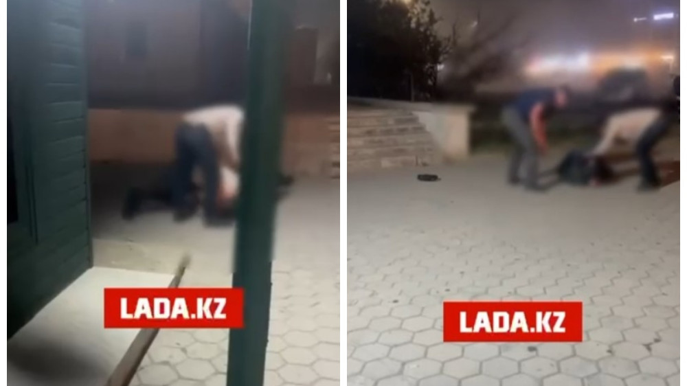 Жестокая драка у популярного ресторана в Актау попала на камеру