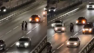 “Бесконтактный бой“ устроили водители посреди проспекта Аль-Фараби: видео