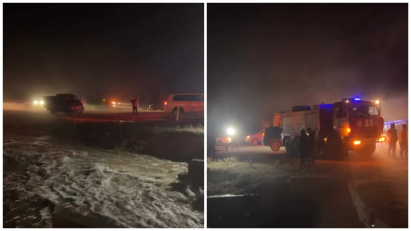 Дамбу плотины прорвало в Акмолинской области: затоплен участок трассы