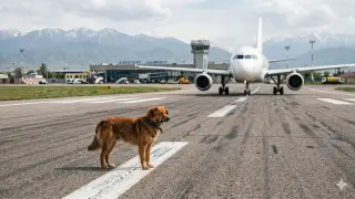 Самолет сбил собаку в Шымкенте