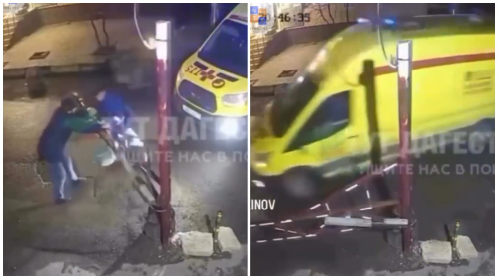 Бригада скорой сломала шлагбаум, чтобы попасть к упавшему с высоты ребенку