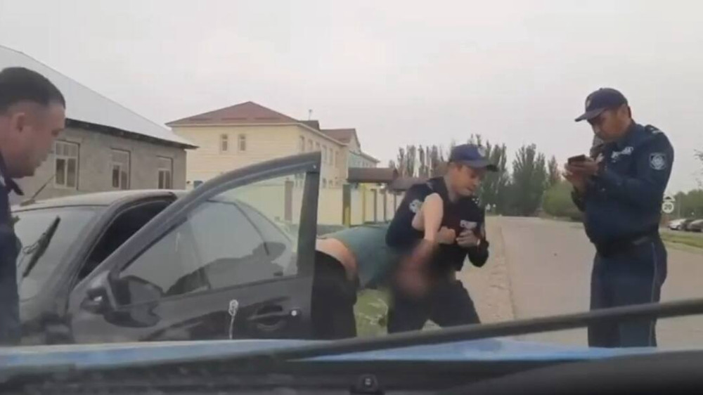 Полицейская погоня в Жамбылской области попала на видео