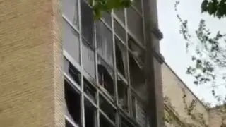Пожар в жилом комплексе в Астане попал на видео