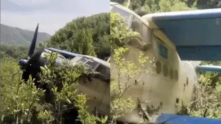 Самолет Ан-2 получил повреждения после посадки в горах на юге Казахстана