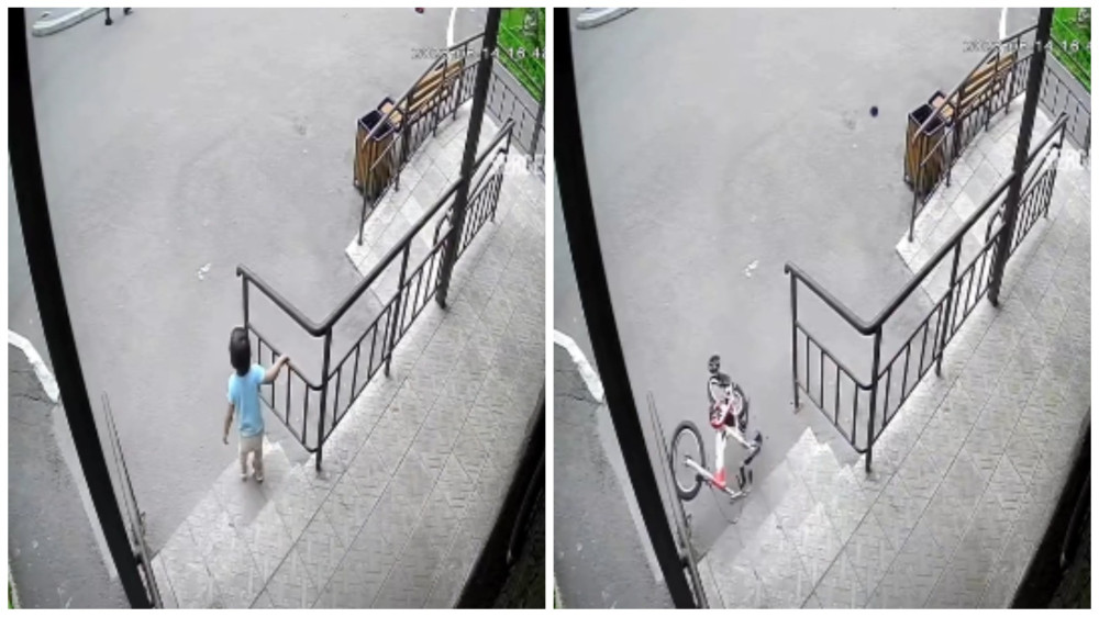 В Астане сбросили велосипед с 11-го этажа - чудом удалось избежать трагедии