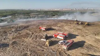 пожар на мусорном полигоне
