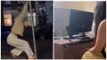 Жительницу Астаны оштрафовали за танцы на шесте дорожного знака