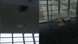 На вокзале “Нурлы жол“ в Астане обрушилась часть потолка