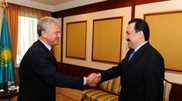 Kazakhstan’s Prime Minister Karim Massimov meets Russian Minister of Industry and Trade Viktor Khristenko
