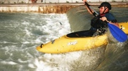 PHOTO: Kayakers training at the Big Almaty River