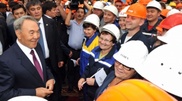 Nazarbayev met with Aksu Termal Power Plant workers 