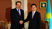 Prime Minister Karim Massimov meets President Lee Myung-bak of South Korea