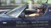PHOTO: Spanish traveller arrived in Kazakhstan on electric car
