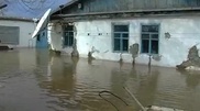 Water pumped out from flooded houses in Zhezkazgan