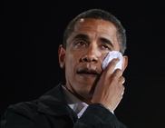 Obama cries as he thanks campaign workers 