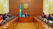 PM Karim Massimov speaks before the new Majilis